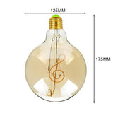 G125 Word Filament Edison LED Bulb 4W Dimmable, Love Home Hello Heart & Music Designs - Hans Lumiere