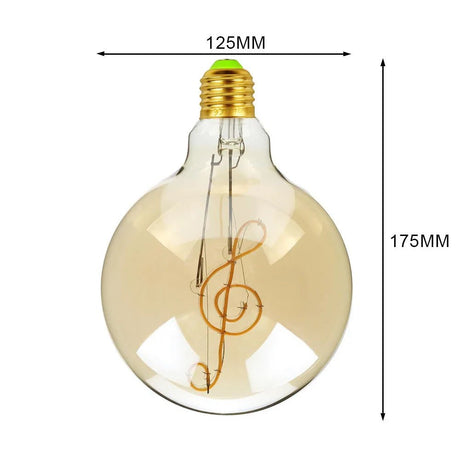 G125 Word Filament Edison LED Bulb 4W Dimmable, Love Home Hello Heart & Music Designs - Hans Lumiere