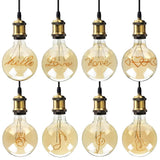 G125 Word Filament Edison LED Bulb 4W Dimmable, Love Home Hello Heart & Music Designs - Hans Lumiere