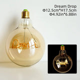 G125 Word Filament Edison LED Bulb 4W Dimmable, Love Home Hello Heart & Music Designs - Hans Lumiere