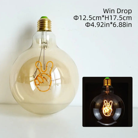 G125 Word Filament Edison LED Bulb 4W Dimmable, Love Home Hello Heart & Music Designs - Hans Lumiere