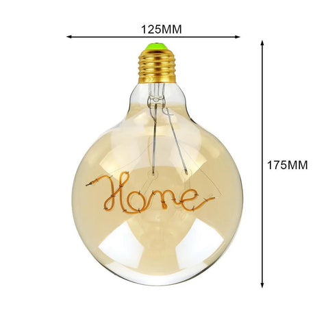 G125 Word Filament Edison LED Bulb 4W Dimmable, Love Home Hello Heart & Music Designs - Hans Lumiere