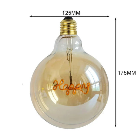 G125 Word Filament Edison LED Bulb 4W Dimmable, Love Home Hello Heart & Music Designs - Hans Lumiere