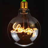 G125 Word Filament Edison LED Bulb 4W Dimmable, Love Home Hello Heart & Music Designs - Hans Lumiere