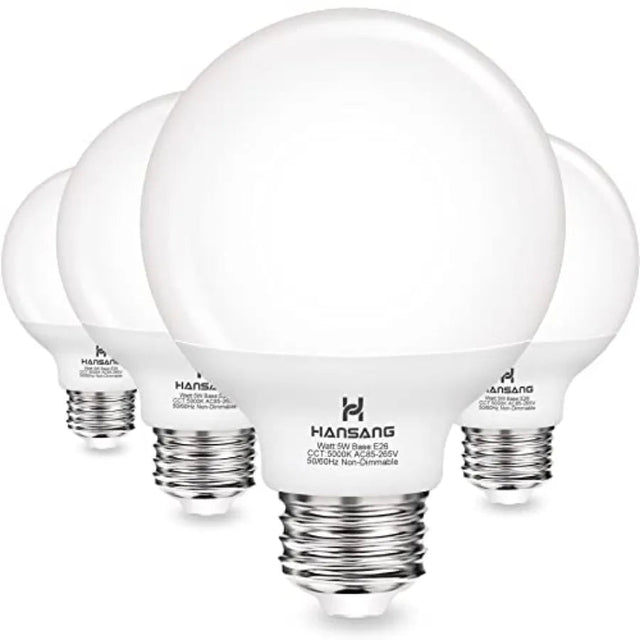 G25 LED Vanity Globe Bulbs, 60W Equivalent, 5000K Daylight, E26 - Hans Lumiere