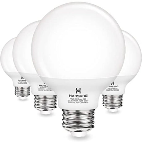 G25 LED Vanity Globe Bulbs, 60W Equivalent, 5000K Daylight, E26 - Hans Lumiere
