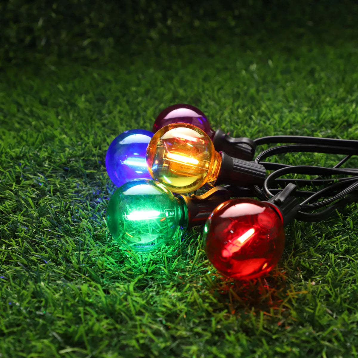 G40 Colored LED Globe Bulbs E12 1W Shatterproof, Red Blue Green Yellow Purple RGB, 25 or 50 Pack - Hans Lumiere