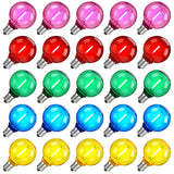 G40 Colored LED Globe Bulbs E12 1W Shatterproof, Red Blue Green Yellow Purple RGB, 25 or 50 Pack - Hans Lumiere