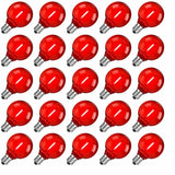 G40 Colored LED Globe Bulbs E12 1W Shatterproof, Red Blue Green Yellow Purple RGB, 25 or 50 Pack - Hans Lumiere