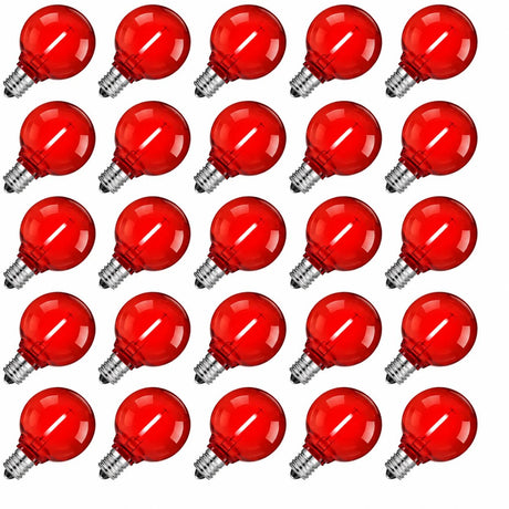 G40 Colored LED Globe Bulbs E12 1W Shatterproof, Red Blue Green Yellow Purple RGB, 25 or 50 Pack - Hans Lumiere