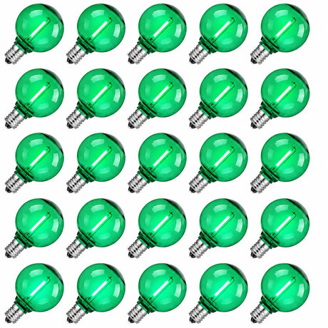 G40 Colored LED Globe Bulbs E12 1W Shatterproof, Red Blue Green Yellow Purple RGB, 25 or 50 Pack - Hans Lumiere