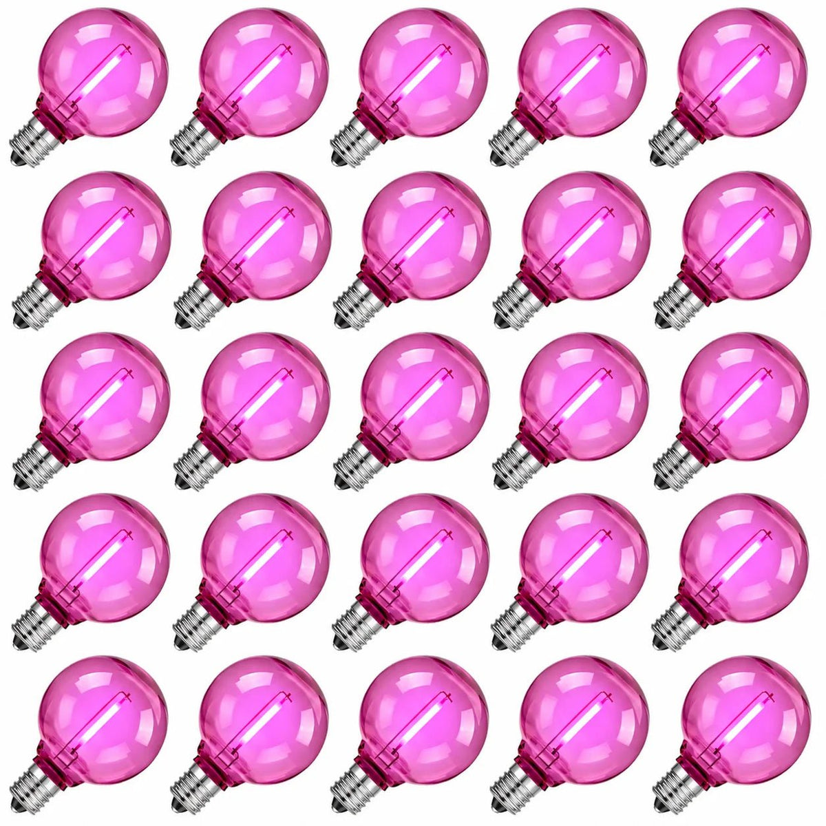 G40 Colored LED Globe Bulbs E12 1W Shatterproof, Red Blue Green Yellow Purple RGB, 25 or 50 Pack - Hans Lumiere