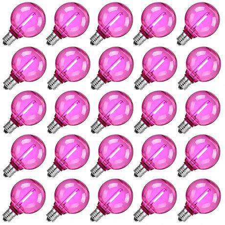 G40 Colored LED Globe Bulbs E12 1W Shatterproof, Red Blue Green Yellow Purple RGB, 25 or 50 Pack - Hans Lumiere