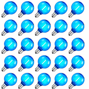 G40 Colored LED Globe Bulbs E12 1W Shatterproof, Red Blue Green Yellow Purple RGB, 25 or 50 Pack - Hans Lumiere