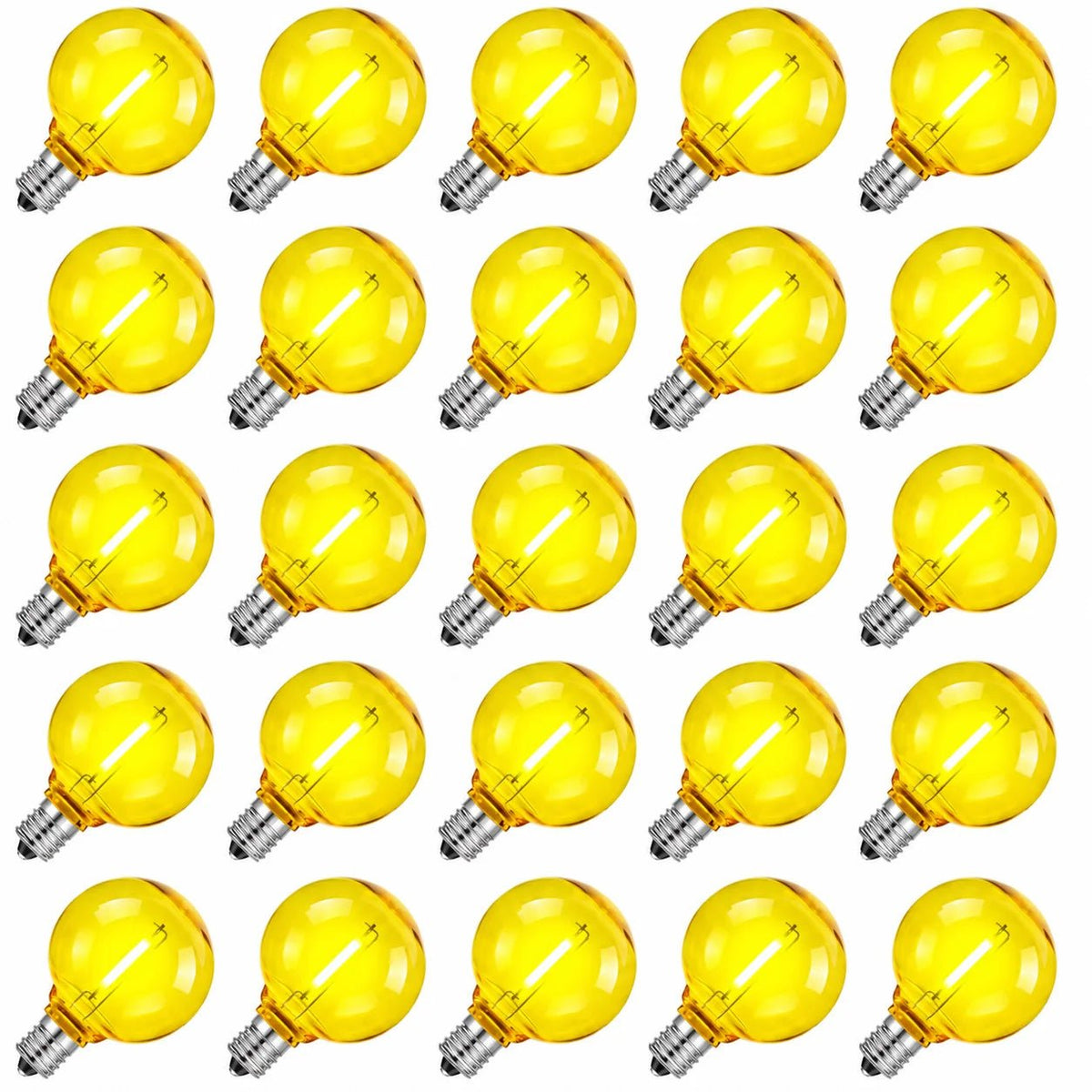 G40 Colored LED Globe Bulbs E12 1W Shatterproof, Red Blue Green Yellow Purple RGB, 25 or 50 Pack - Hans Lumiere