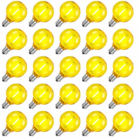 G40 Colored LED Globe Bulbs E12 1W Shatterproof, Red Blue Green Yellow Purple RGB, 25 or 50 Pack - Hans Lumiere
