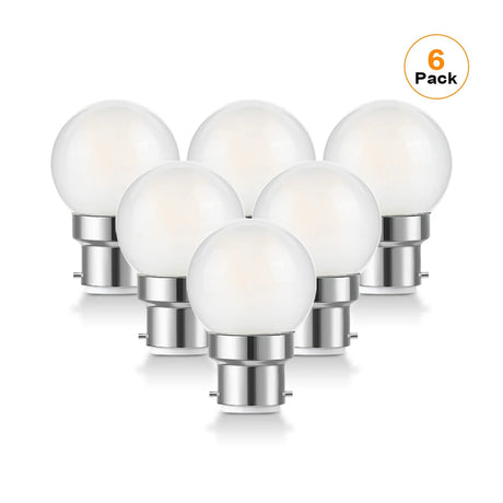 G40 Frosted Globe Edison LED Filament Bulbs B22 Bayonet 1.5W 2700K Dimmable, 2-15 Pack - Hans Lumiere