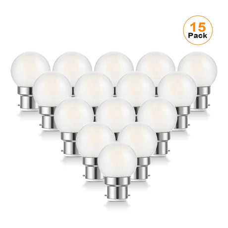G40 Frosted Globe Edison LED Filament Bulbs B22 Bayonet 1.5W 2700K Dimmable, 2-15 Pack - Hans Lumiere