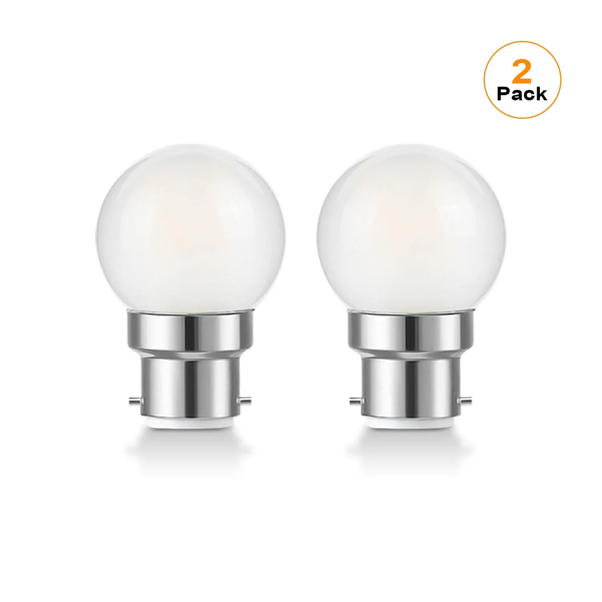 G40 Frosted Globe Edison LED Filament Bulbs B22 Bayonet 1.5W 2700K Dimmable, 2-15 Pack - Hans Lumiere