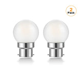 G40 Frosted Globe Edison LED Filament Bulbs B22 Bayonet 1.5W 2700K Dimmable, 2-15 Pack - Hans Lumiere