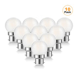 G40 Frosted Globe Edison LED Filament Bulbs B22 Bayonet 1.5W 2700K Dimmable, 2-15 Pack - Hans Lumiere