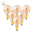 G40 Gold Tint Globe Edison LED Filament Bulbs E14 1W 2200K Dimmable, 220V or 12-24V, 6-25 Pack - Hans Lumiere
