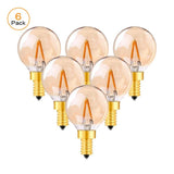G40 Gold Tint Globe Edison LED Filament Bulbs E14 1W 2200K Dimmable, 220V or 12-24V, 6-25 Pack - Hans Lumiere