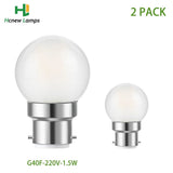 G40 Milky Glass Globe LED Filament Bulbs B22 Bayonet 1.5W 2700K, 2 or 6 Pack - Hans Lumiere