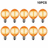 G40 Shatterproof Amber Diamond LED Bulbs E12 1W 2200K, 220V or DC 24V, String Light Replacement - Hans Lumiere