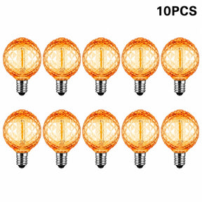 G40 Shatterproof Amber Diamond LED Bulbs E12 1W 2200K, 220V or DC 24V, String Light Replacement - Hans Lumiere