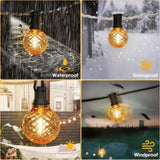 G40 Shatterproof Amber Diamond LED Bulbs E12 1W 2200K, 220V or DC 24V, String Light Replacement - Hans Lumiere