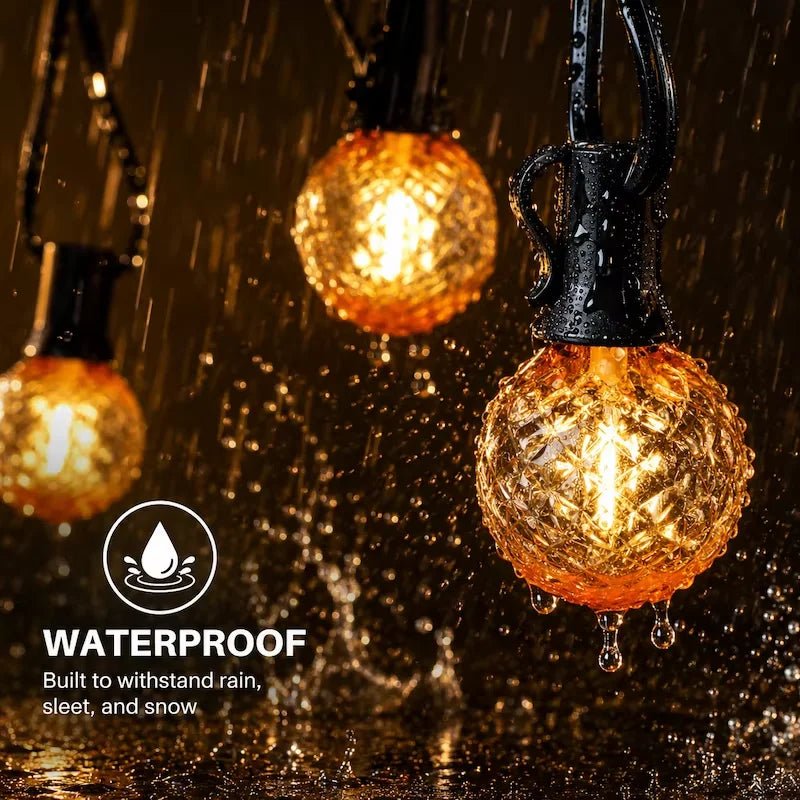 G40 Shatterproof Amber Diamond LED Bulbs E12 1W 2200K, 220V or DC 24V, String Light Replacement - Hans Lumiere