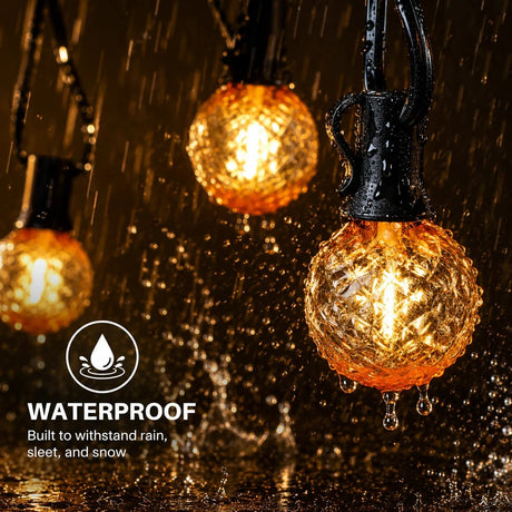 G40 Shatterproof Amber Diamond LED Bulbs E12 1W 2200K, 220V or DC 24V, String Light Replacement - Hans Lumiere