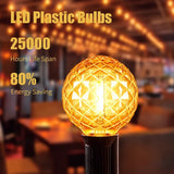 G40 Shatterproof Amber Diamond LED Bulbs E12 1W 2200K, 220V or DC 24V, String Light Replacement - Hans Lumiere