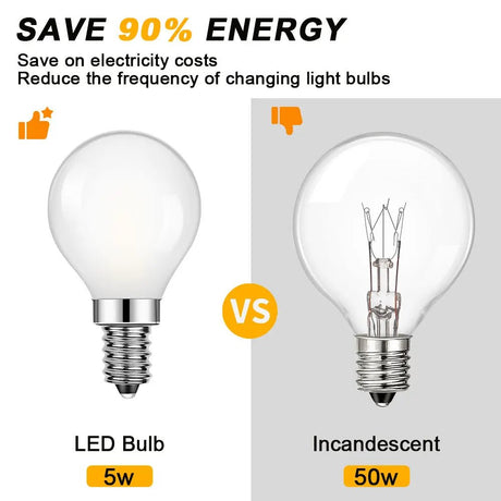 G45 Frosted Globe Edison LED Filament Bulbs E14 5W, Warm 3000K or Cool 6000K, 6 Pack - Hans Lumiere