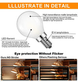 G45 Frosted Globe Edison LED Filament Bulbs E14 5W, Warm 3000K or Cool 6000K, 6 Pack - Hans Lumiere