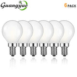 G45 Frosted Globe Edison LED Filament Bulbs E14 5W, Warm 3000K or Cool 6000K, 6 Pack - Hans Lumiere