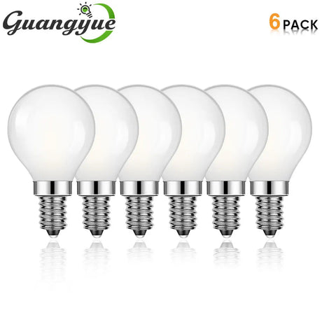 G45 Frosted Globe Edison LED Filament Bulbs E14 5W, Warm 3000K or Cool 6000K, 6 Pack - Hans Lumiere