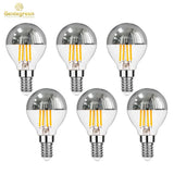 G45 Silver Crown Mirror Top LED Bulbs 4W Dimmable 2700K, E12 E14, 2-15 Pack - Hans Lumiere