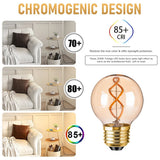 G50 Spiral Filament Edison LED Globe Bulbs 3W 2200K Dimmable, E12 E14 E26 E27, 2 or 6 Pack - Hans Lumiere