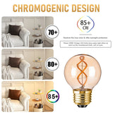 G50 Spiral Filament Edison LED Globe Bulbs 3W 2200K Dimmable, E12 E14 E26 E27, 2 or 6 Pack - Hans Lumiere