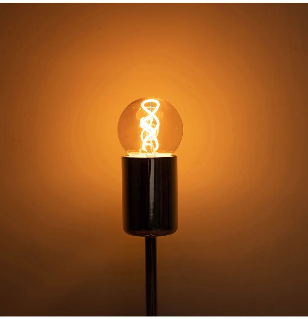 G50 Spiral Filament Edison LED Globe Bulbs 3W 2200K Dimmable, E12 E14 E26 E27, 2 or 6 Pack - Hans Lumiere