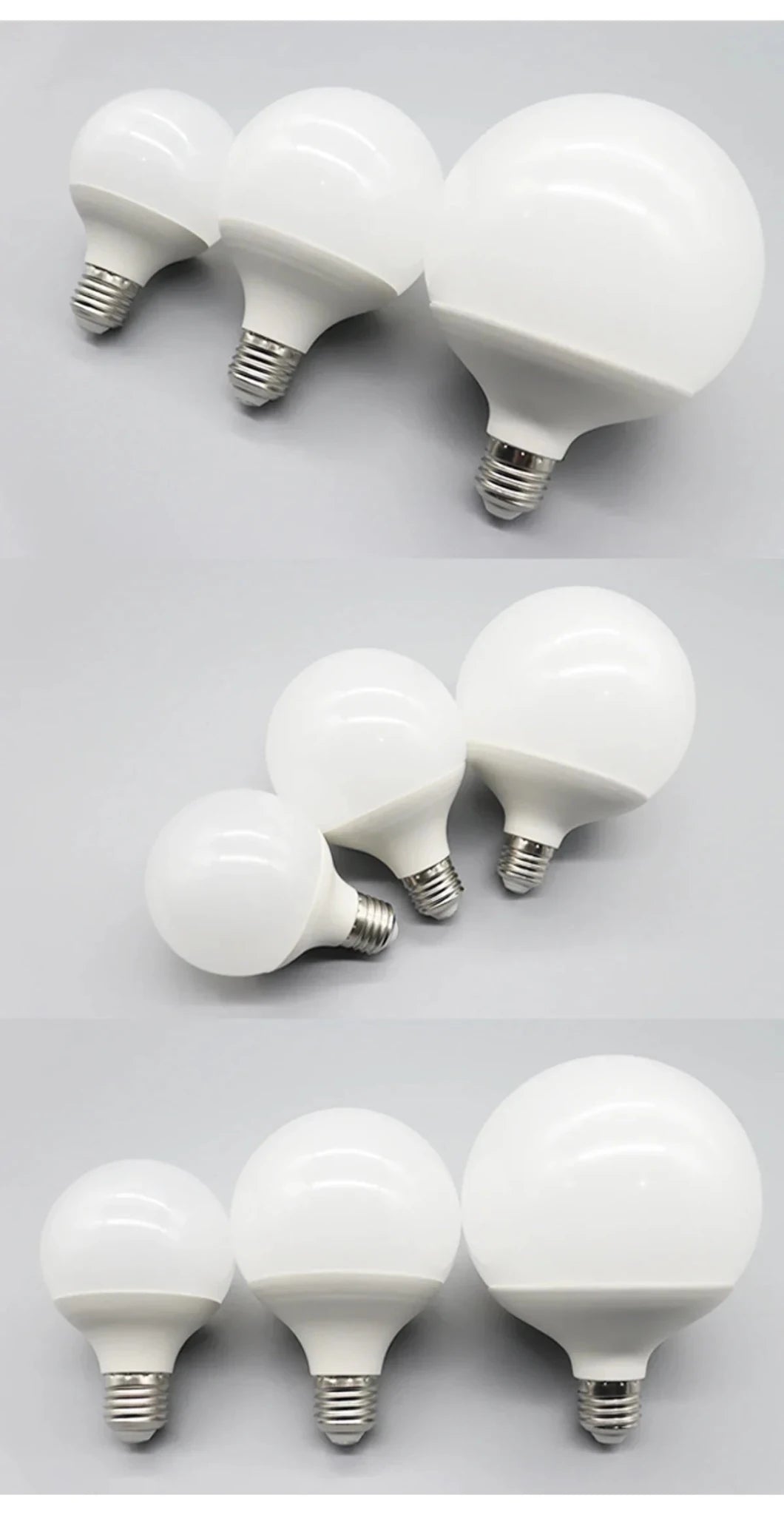 G80 G95 G125 Milky Globe LED Bulbs E27 10W 15W 18W CRI 90, Warm Neutral or Cool White, 6 Pack - Hans Lumiere