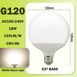G80 G95 G125 Milky Globe LED Bulbs E27 10W 15W 18W CRI 90, Warm Neutral or Cool White, 6 Pack - Hans Lumiere