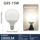 G80 G95 G125 Milky Globe LED Bulbs E27 10W 15W 18W, Warm Neutral or Cool White, 1-5 Pack - Hans Lumiere