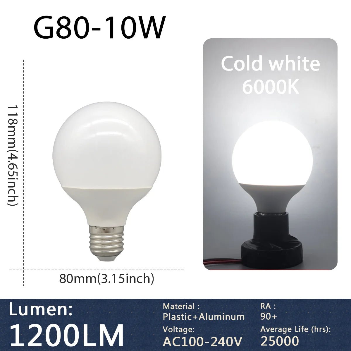 G80 G95 G125 Milky Globe LED Bulbs E27 10W 15W 18W, Warm Neutral or Cool White, 1-5 Pack - Hans Lumiere