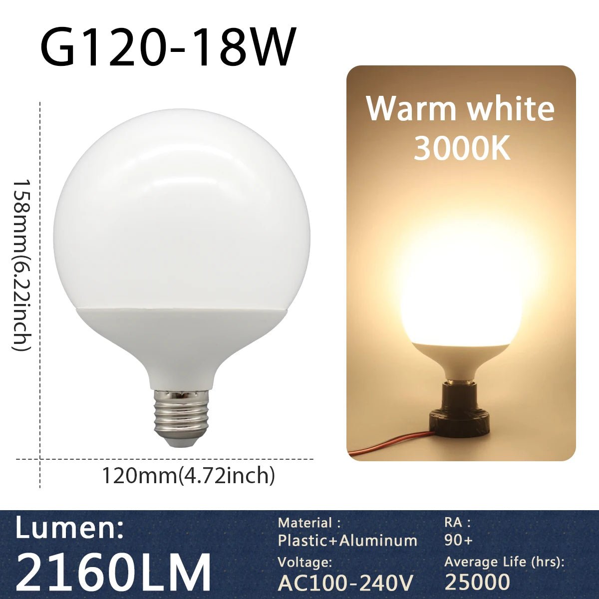 G80 G95 G125 Milky Globe LED Bulbs E27 10W 15W 18W, Warm Neutral or Cool White, 1-5 Pack - Hans Lumiere