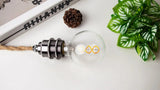 G80 Spiral Filament Edison LED Globe Bulb E27 4W 2700K, Amber or Clear Glass, 2 or 6 Pack - Hans Lumiere