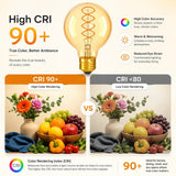 G80 Spiral Filament Edison LED Globe Bulb E27 4W 2700K, Amber or Clear Glass, 2 or 6 Pack - Hans Lumiere