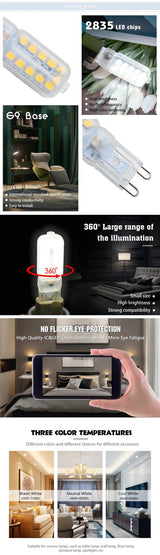 G9 LED Bulbs 3W 5W 7W 220V, Halogen Replacement for Crystal Chandeliers, 10 Pack - Hans Lumiere
